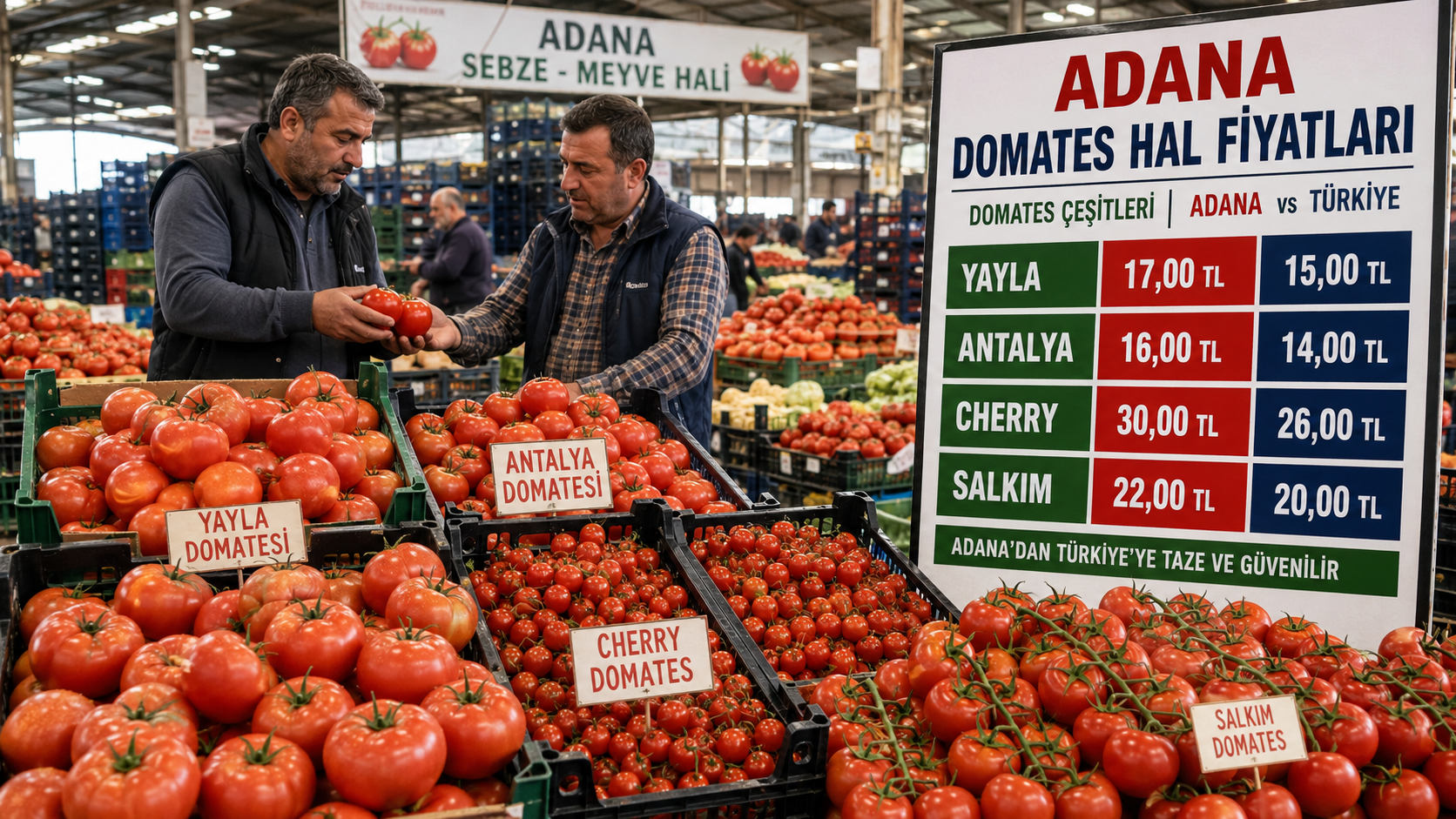 Adana domates fiyatları bugün 27 Temmuz 2026